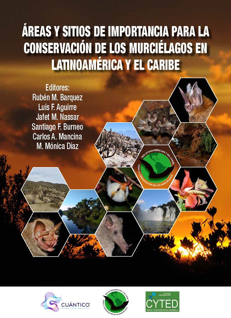 Portada del libro Áreas y Sitios de Importancia para la Conservación de los Murciélagos en Latinoamérica y el Caribe