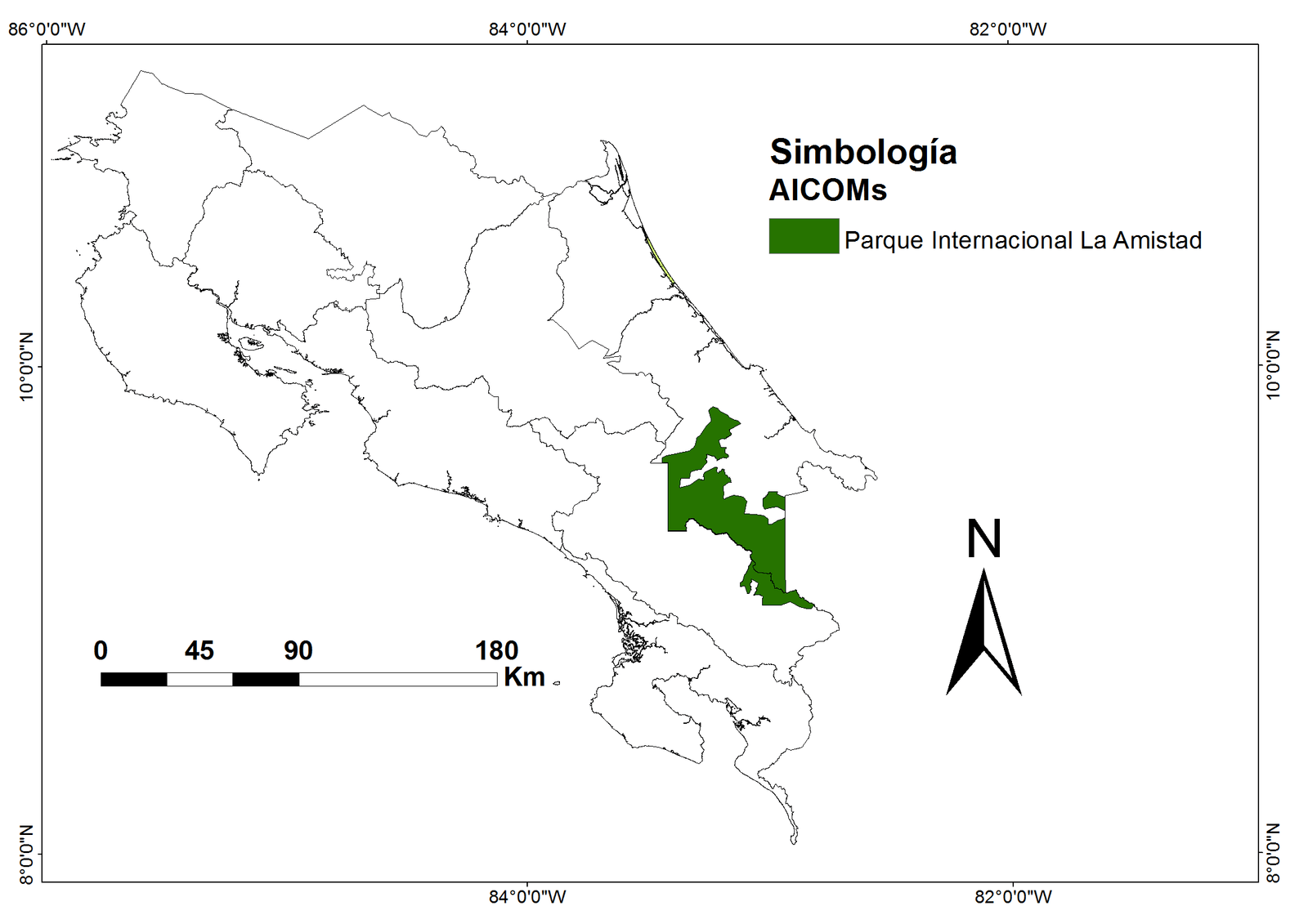 MAPA DEL PARQUE INTERNACIONAL LA AMISTAD