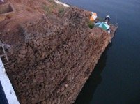 Aterros formados pelos gabioes